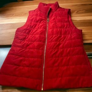Michael Kors Puffer Vest Womens Small Red Zip Front Sleeveless Ladies. Size s